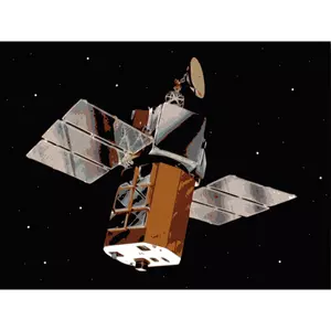 Satellite in space vector illustration