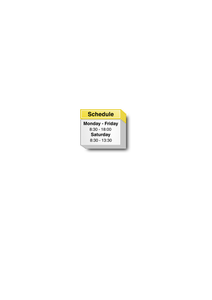 Vector drawing of white and yellow schedule software link