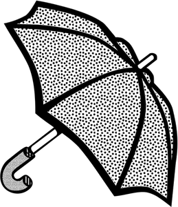 Spotty umbrella line art vector image