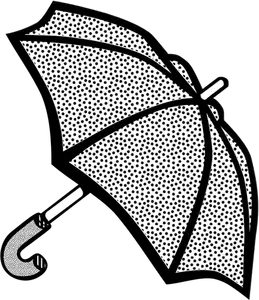 Spotty umbrella line art vector image