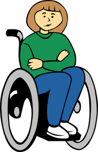 Grafica vettoriale di donna di portatori di handicap