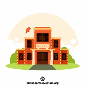 Clipart vectoriel de bâtiment scolaire