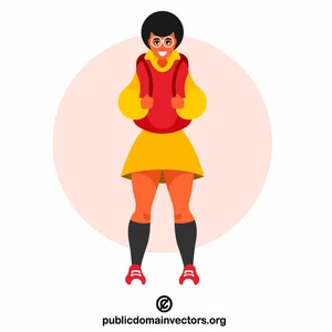 School girl with backpack