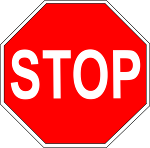 Vector clip art of simple red stop roadsign