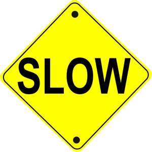 Slow road sign vector image