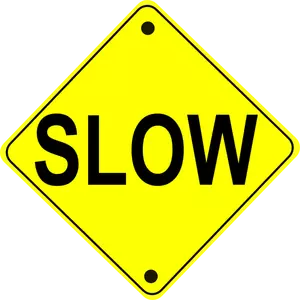 Langsam Road Sign-Vektor-Bild