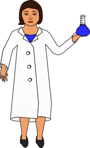 Scientist holding an Erlenmeyer flask