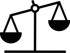 Vector image of weighing scales icon