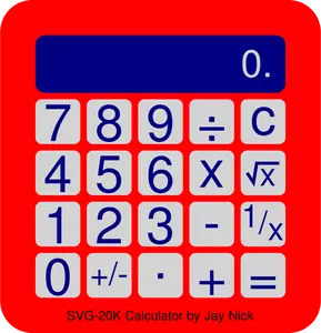 Grafika wektorowa kalkulator czerwony i niebieski