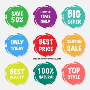 Colorful stickers for season sales