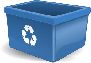 Vektorritning av blå låda för insättning återvinning poster