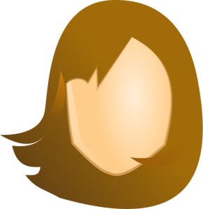 Vector graphics of female blank head with brown hair