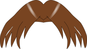 Vector graphics of brown manga hair element