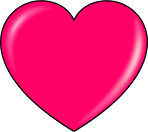 Imagen vectorial de corazón de color rosa reflectante