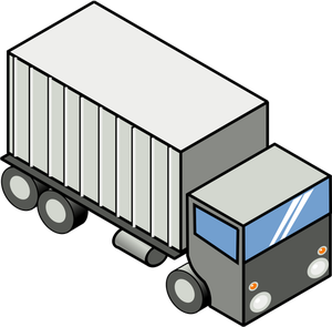 Vector afbeelding van container uitvoering vrachtwagen