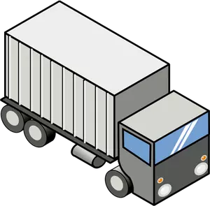 Gambar vektor kontainer yang membawa truk
