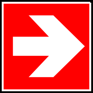Vector de la imagen de la etiqueta de salida dirección muestra derecha