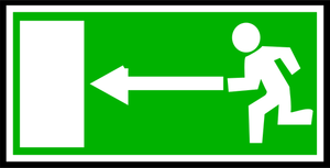 Verde rettangolare uscire segno porta con illustrazione vettoriale di confine