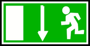 Señal de salida rectangular verde con imagen vectorial de frontera