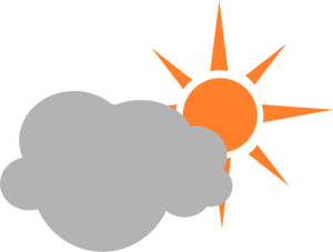Farge symbolet for Delvis skyet himmel vektorgrafikk