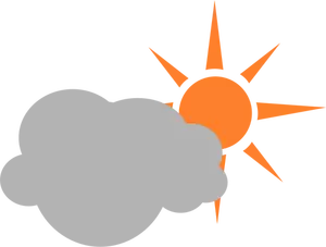 Farge symbolet for Delvis skyet himmel vektorgrafikk