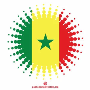 Flag of Senegal in halftone shape
