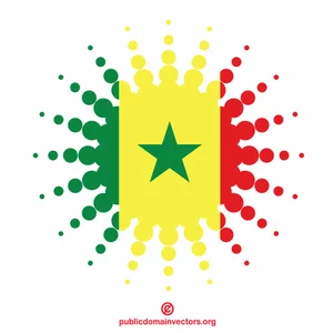 Halftone shape Senegal flag