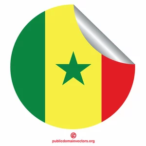 Pegatina de pelar bandera de Senegal
