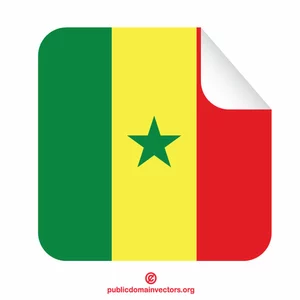 Senegal flag peeling square sticker