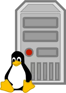 Color vector image of Linux server