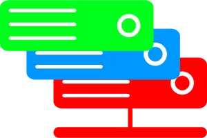 Image vectorielle de serveurs d'arrière-plan en couleur