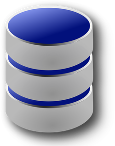 Immagine vettoriale del simbolo blu e grigio database