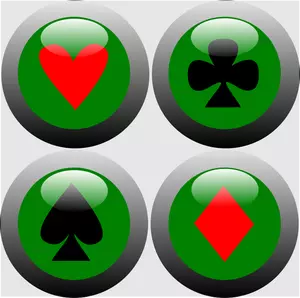Image vectorielle des boutons prêt poker web