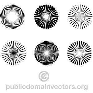 Formes vectorielles demi-teinte radial