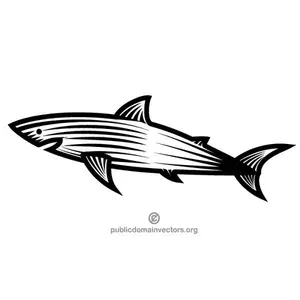 Arte del clip blanco y negro de tiburón