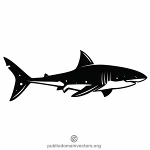 Žralok klip umění černobílá