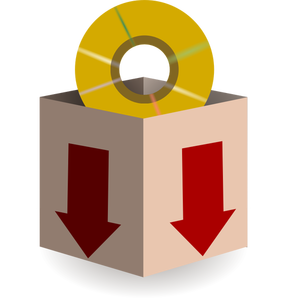 Vector illustration of download from disc icon