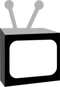 Vektorbild av svarta och vita vintage TV-apparaten