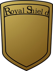 Gráficos del vector de escudo real en blanco en color dorado