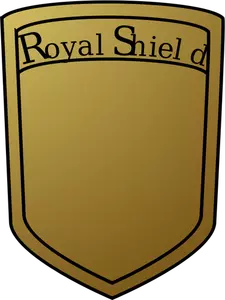 Grafica vettoriale di scudo reale in bianco in colore dorato