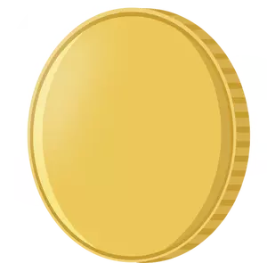 Vector illustration of glossy gold coin with reflection