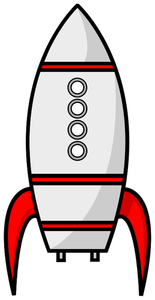 Cartoon moon rocket