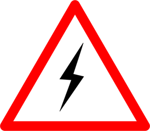 Imagem vetorial de rótulo de sinal de perigo eletricidade