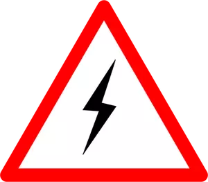 Immagine vettoriale dell'etichetta segno pericolo di elettricità