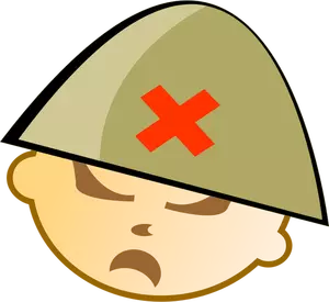 Vector Illustrasjon av soldat med hjelm