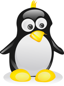 Linux のマスコット プロファイル ベクトル画像を色します。