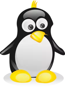 Linux mascotte profiel vector kleurenafbeelding