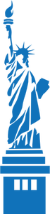 Statua di immagine vettoriale di Liberty sagoma blu