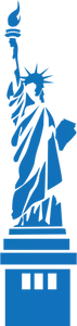 Patung Liberty biru siluet vektor gambar