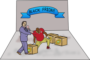 Acheteurs de vendredi noirs vector illustration